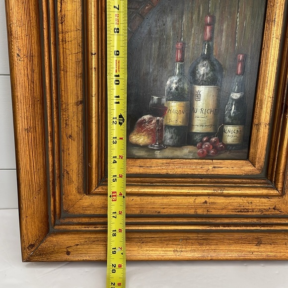 20” x 18” Framed 8” x 10” Painting Art Still Life Wine by R. James - Picture 15 of 16